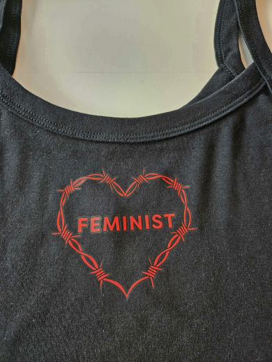 Feminist Trägertop Schwarz